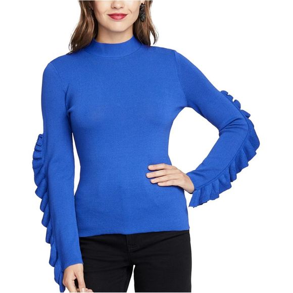 RACHEL RACHEL ROY Womens Red Frayed Long Sleeve Jewel Neck T-Shirt main image 1